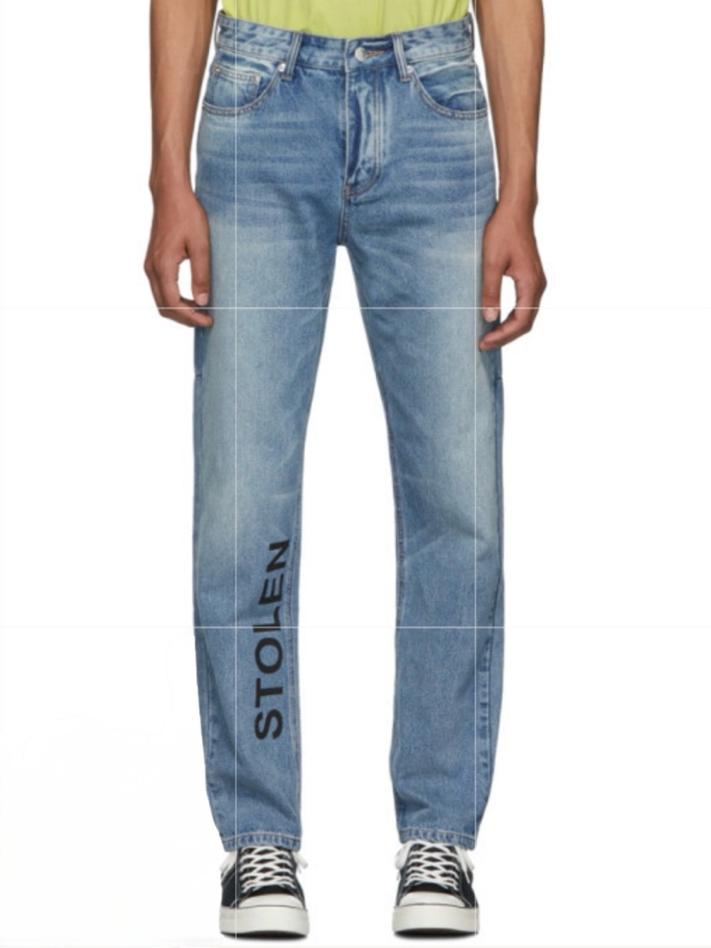 Stolen Girlfriends Club Blue Acid Smith Stamp Jeans Mens M Acid Wash Denim